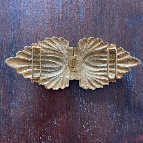 Accessocraft NYC Vintage 80s Golden Belt Buckle 6 x 3" - Picture 2 of 8